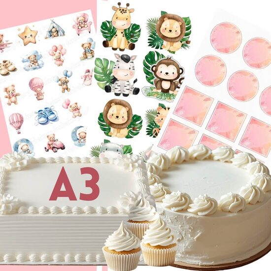 Custom Edible Cupcake Toppers XL (A3)